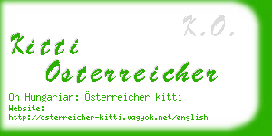 kitti osterreicher business card